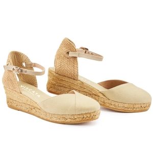 Viscata Pubol Canvas Espadrille Wedges - Beige
